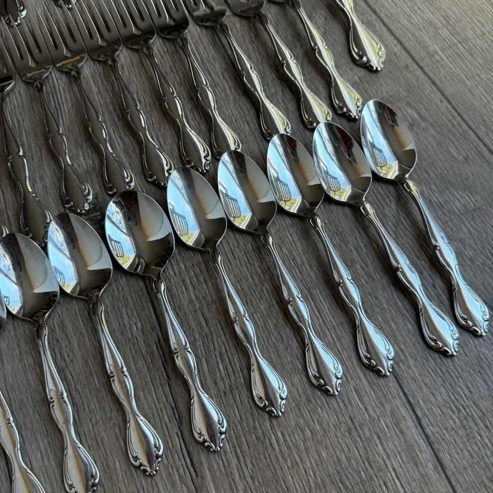 Oneida Community Contata stainless flatware set LOT 39 forks spoons utensils